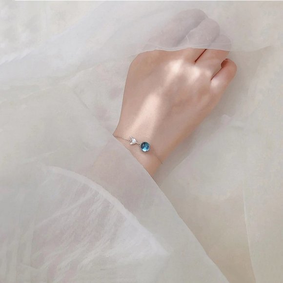 NEW 925 Sterling Silver Crystal Mermaid Bracelet - Picture 3 of 11